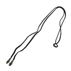 CHROME HEARTS クロムハーツ 原本無 LEATHER BRAID リップアンドタン レザーブレード ネックレス ブラック系 シルバー系 중고