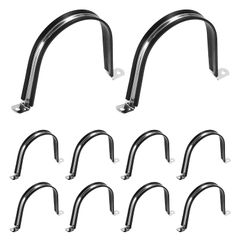 【新品】 uxcell 10個 U字管用ストラップクランプ 120 mm 304ステンレス鋼製 M120 ライニング付きクリップ 自動車 産業 船舶 家庭用 0