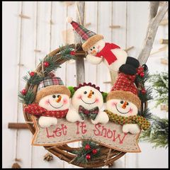 LOOLOOBRO クリスマスリース クリスマス飾り クリスマス花輪 クリスマスリース 玄関ドア用 リース クリスマス かわいい玄関リース 部屋 旅館 店舗飾り 装飾輪 お祝い 誕生日 贈り物 オーナメント 北欧風 雰囲気満点 0