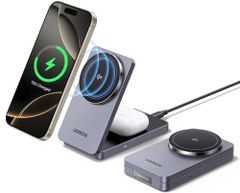 UGREEN MagFlow Qi2 ワイヤレス充電器 MagSafe充電スタンド 折り畳み マグセーフ充電器 最大15Ｗ高速出力 マグネット式 角度調整 合金質感 薄型軽量 iphone17/16/15/14/13/12シリーズ、AirPo 01a8d57b