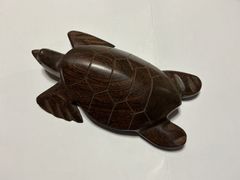 黒檀 木彫 亀 置物