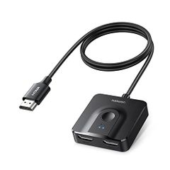 UGREEN HDMI 切替器 2 入力 1 出力双方向 4K60Hz HDMI2.0 HDCP2.2 ケーブル一体型 電源不要ma 13ba1cac