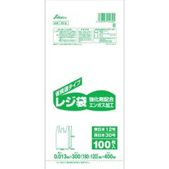 単品 FI-2 レジ袋30号 乳白 0.013×300×400mm 100枚入
