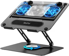 【新登場】MetFut ノートパソコン 冷却台 ペルチェクーラー 360度回転&高さ調整 20dB 静音 10~16インチ対応(カーボンブラック)