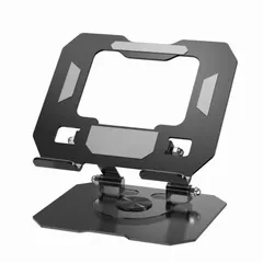 ノートパソコンスタンド ノートpc スタンド 1個 ブラック パソコンスタンド pcスタンド 360度回転 高さ調節可能 折りたたみ式