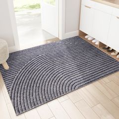 数量限定 家庭用 洗える 業務用 玄関外マット ドアマット 大判 おしゃれ 滑り止め 泥落としマット 長さ調整可能 風水 水洗い 北欧 お手入れ簡単 屋外 60×90cm 玄関マット グレー