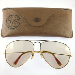 70s RayBan メンズ サングラス アビエーター 58□14 ティアドロップ ゴールド ケース