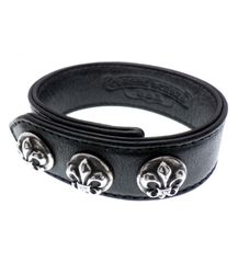 クロムハーツ CHROME HEARTS 3BTN 2SNP 3ボタン 2スナップ BSフレア ボール レザー ブレスレット 54111