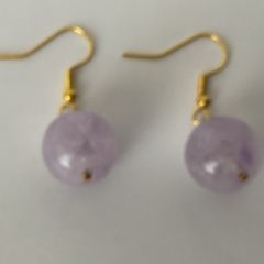 ★天然石★アメジスト★大玉14mm★フックピアス★ハンドメイド★ファッション★ピアス★