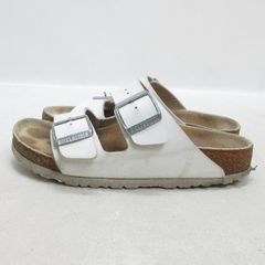 K■【24.5cm】ビルケンシュトック/BIRKENSTOC アリゾナ レザーサンダル/白/LADIES■6【中古】