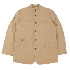 イッセイミヤケ メンISSEY MIYAKE MEN キルティングライニングマオカラージャケット モカXL