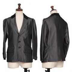 토리코 꼼데가르송 tricot COMME des GARCONS ラペル切替シャイニー3Bジャケット グレーS