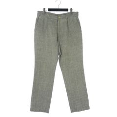 꼼데가르송 オムプリュス COMME des GARCONS HOMME PLUS リネン混 1タック スラックス パンツ ジップフライ L グレー PM-P040