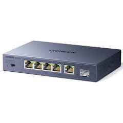 UGREEN スイッチングハブ 2.5Gbps 6 ポート (5×2.5G+10G SFP+) LAN ハブ プラグ&プレイ 家庭・オフィス向け 10/100/1000/2500Mbps自動適応/VLAN 機能・4VKサージ保護?Link A 85dced93