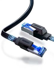 UGREEN LAN ケーブル CAT8 3M メッシュ素材 40Gbps/2000MHz 高耐久設計 爪折れ防止 フラットケーブル 隙間配線 目立たない/純銅導体・アルミ箔シールド低ノイズ/PVC 編組外被・断線防止設計/PS5・NAS・ル cb2b4c97