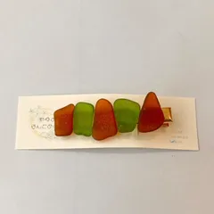 シーグラス ヘアクリップ グリーン ブラウン