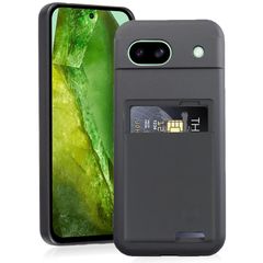 【 Agaiy 】Google Pixel 8A 対応 ケース 背面カード収納 耐衝撃 薄型 軽量（ブラック） グーグル ピクセル8A TPUスマホケース 全面保護 超耐磨 マット質感 ストラップホール付き 携帯便利 pixel8a ケース 黒