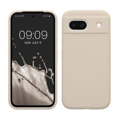 kwmobile スマホケース Google Pixel 8a対応 ケース - TPU リキッド シリコン カバー - 耐衝撃 傷防止 サラサラ Case クリームマット