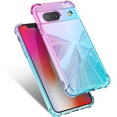 Mnunjiajia 対応 Google Pixel 7A 用ケース クリア 耐衝撃 薄型 グラデーション TPU ピンクグリーン