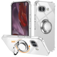 対応 Google Pixel 9a 用 ケース リング TPU 薄型 グーグルピクセル9a ケース 軽量シリコン耐衝撃 指紋防止 車載ホルダー対応 防塵 一体型 人気 携帯カバー(クリア)