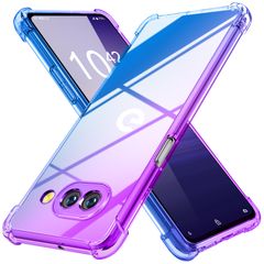 YDIHIHO 適合 Google Pixel 9A 用のケース クリア 薄型 グラデーション色 tpu 耐衝撃 紫/ブルー