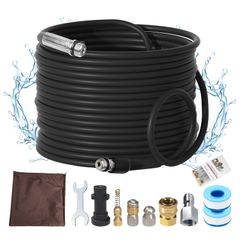 新品【2025強化版】Akitsuba ケルヒャーパイプクリーニングホース 10m/15m/20m 配管洗浄 逆噴射 3種類スプレーノズル付き ケルヒャー K2 K3 K4 K5 K7 Kシリーズに対応 高圧洗浄機交換用ホース 排水管洗浄 4371fe7b
