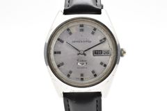 CITIZEN シチズン SEVEN STAR セブンスター デラックス GN-3-S 自動巻き シルバー グレー 文字盤 デイデイト バーインデックス ステンレス ラウンド 黒 レザーベルト 1970年代 ヴィンテージ メンズ ユニセックス 腕時計 稼働品