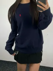 ポロ ネイビー メリノウール ニット