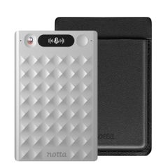 Notta Memo AIボイスレコーダー 32GB (自動文字起こし/議事録/リアルタイム翻訳/録音) 専用マグネットケース付属 シルバー AI要約 AI文字起こし 通話 電話 会議 録音 薄型 カード型 リアルタイム翻訳 スマホ連携 自動同期 アプリ連ｍａ