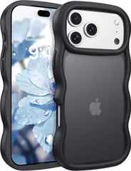 / Pro 17 Pro 用 18 ケース 半透明マット iPhone 波型 うねうね 耐衝撃 BENTOBEN レンズ保護 黒