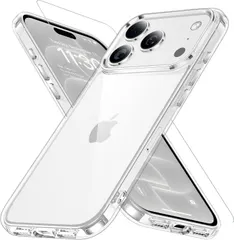 特価商品 JUSTCOOL iPhone 18 Pro用ケース クリア ガラスフィルム付き アイフォン18 pro用ケース 耐衝撃 黄変防止 6.3インチ