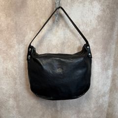IL BISONTE イルビゾンテ ハーフムーン ショルダーバッグ 本革 レザー ブラック J0-1494