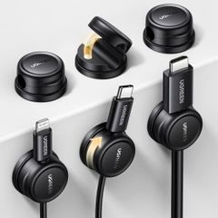 新品UGREEN ケーブルホルダー 360°回転+マグネットロック 6個セット ケーブルクリップ スムーズ調整 強力粘着 片手操作 1秒ロック bf77faee