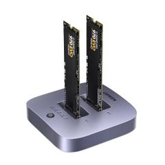 UGREEN M.2 SSD 外付けケース 20Gbps クローンドック デュアルベイ オフラインクローン 16TB 大容量対応/アルミ製 360° 放熱/工具不要 簡単装着/UASP/TRIM/SMART 搭載/立式コンパクトt 40945e6e