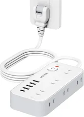 コンセント 一括スイッチ付き 2m 延長コード 雷ガード usb 過負荷保護 電源タップ 11台同時給電 ホワイト Mscien