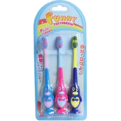 【単品】ピタット ファニー歯ブラシ 吸盤付 ペンギン 3本セット