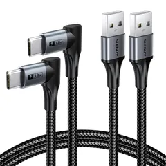 【新品】 SUNGUY USB C ケーブル L字 Type-C 1m【2本セット】18W高速充電 USB-A to USB-C 100cm USB2.0データ転送 Android Auto/Carplay対応 ナイロン編み高耐久性 iPhone 17/16/