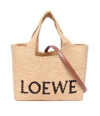 ロエベ 2WAY ハンドバッグ かごバッグ ショルダーバッグ 肩掛け 斜め掛け フォント トート ラフィア レディース LOEWE
