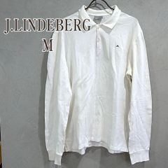 ジェイリンドバーグ 長袖 ポロシャツ メンズ M ホワイト 白 ゴルフウェア J.LINDEBERG JLロゴ 刺繍 ブリッジマーク スポーツ ワンポイント 速乾 ストレッチ レギュラーフィット スウェーデン 発 発汗 トップス スポーツウェア ゴルフ 紳士