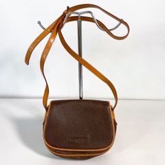 LANCEL ランセル ショルダーバッグ ブラウン 茶色 シボ調 フラップ 斜め掛け レディース カバン 鞄 OA07503