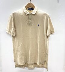 Polo by Ralph Lauren ポロシャツ L ベージュ系 綿100% 半袖 刺繍ロゴ 鹿の子 ポロ ラルフローレン インパクト21 OQ05366