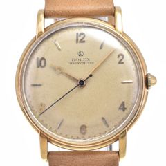 値下 ロレックス ROLEX 6294 ヴィンテージ K18YG レザー シルバー メンズ 腕時計 O#148688