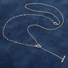 Jouette Twining Silver Y-shaped Toggle Necklace Heart /26-0965