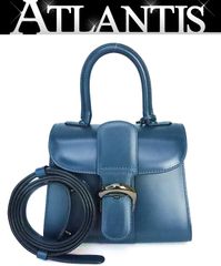 【広尾店】 デルヴォー Delvaux ブリヨン ミニ 2WAYバッグ ボックスカーフ ネイビー 【20255】