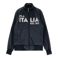 サイズ：M FILA GOLF フィラゴルフ 長袖 ジップジャケット 裏起毛 千鳥柄 ブラック系 [240101805239] ゴルフウェア メンズ ストスト