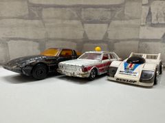 L8-47 △ 중고 ミニカー マッチボックス 1982年型マツダ RX-7・バンダイ マシンロボ ポルシェロボ、トミカ 日産セドリック 木村タクシー 3点セット