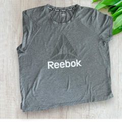 Reebok グレー ロゴプリント　Tシャツ　メンズL