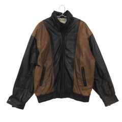 VALENTINO ヴァレンティノ ブルゾン レザー バイカラー ジャケット ジップアップ アウター 上着 比翼 ブラウン 42 S 남성 중고