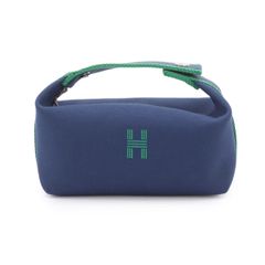 미사용 展示品 エルメス HERMES ブリッド ア ブラック PM ハンド バッグ トワルアッシュ ブルーマリン グリーン系 シルバー 金具 90333071