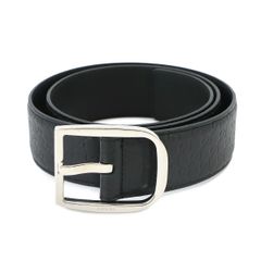 미사용 전시품 구찌 GUCCI 마이크로 구찌시마 벨트 ​​가죽 블랙 449716 80 실버 브래킷 Micro Guccissima Belt 90336673